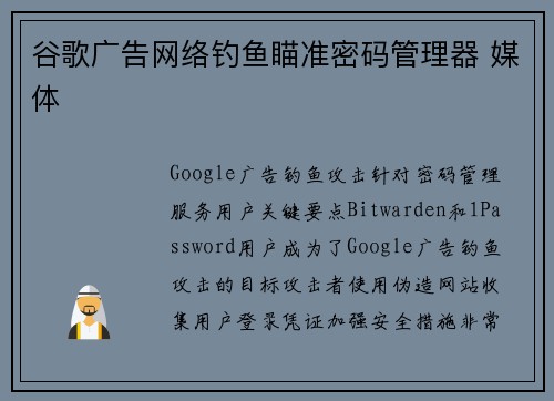 谷歌广告网络钓鱼瞄准密码管理器 媒体